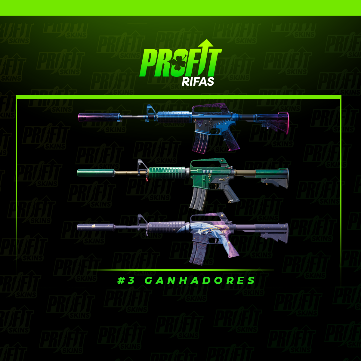 #3 GANHADORES | 3X M4A1-S 🍀